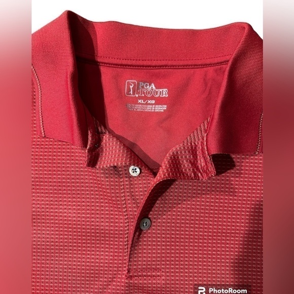 PGA Tour Golf Polo Red Collared Short Sleeve Shirt Men’s XL - Picture 3 of 4